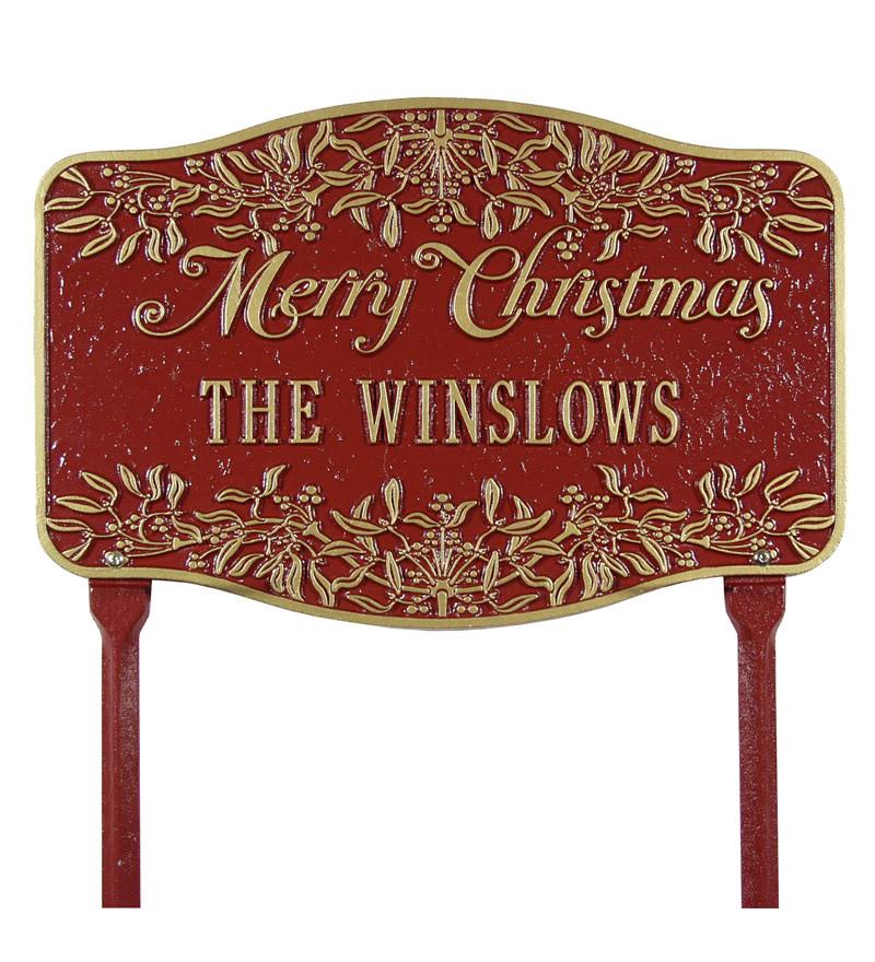 Red Cast Aluminum Yard Sign D43002