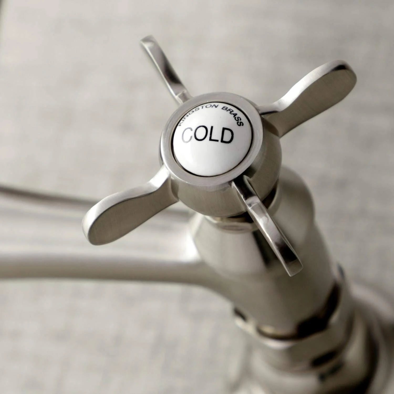 8x22 Center Wall Mount Bathroom Faucet, Brushed Nickel D592