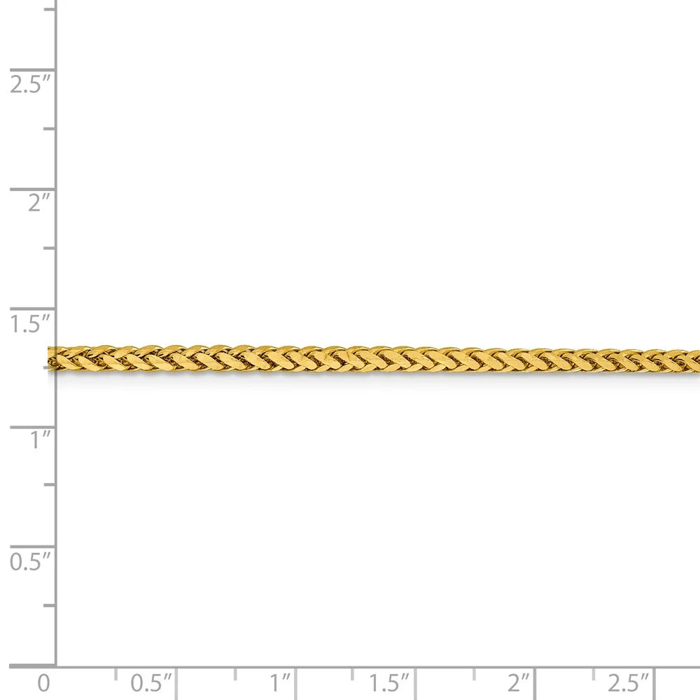 14kt Yellow Gold Diamond Cut Wheat Chain 18 inch Lobster Clasp S760