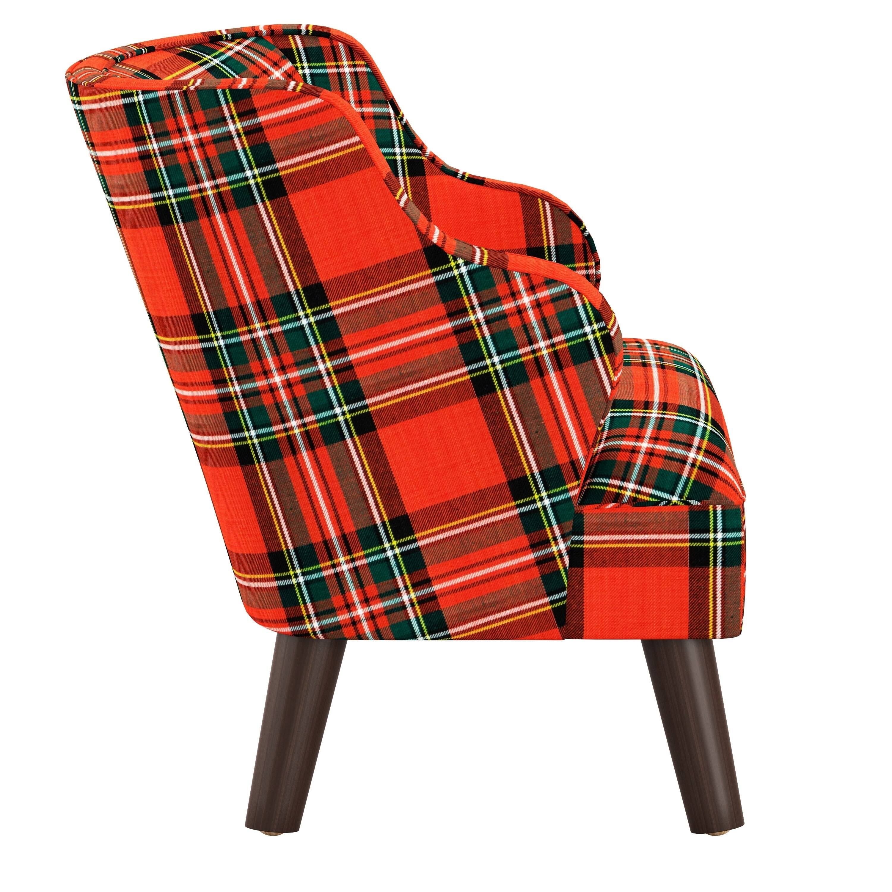 Red Plaid Kids Accent Chair Z2885