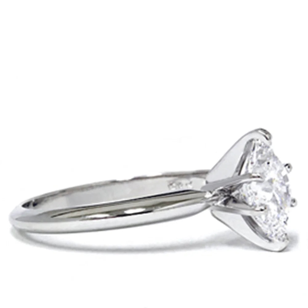 1ct Marquise Diamond Engagement Ring 14K White Gold E883