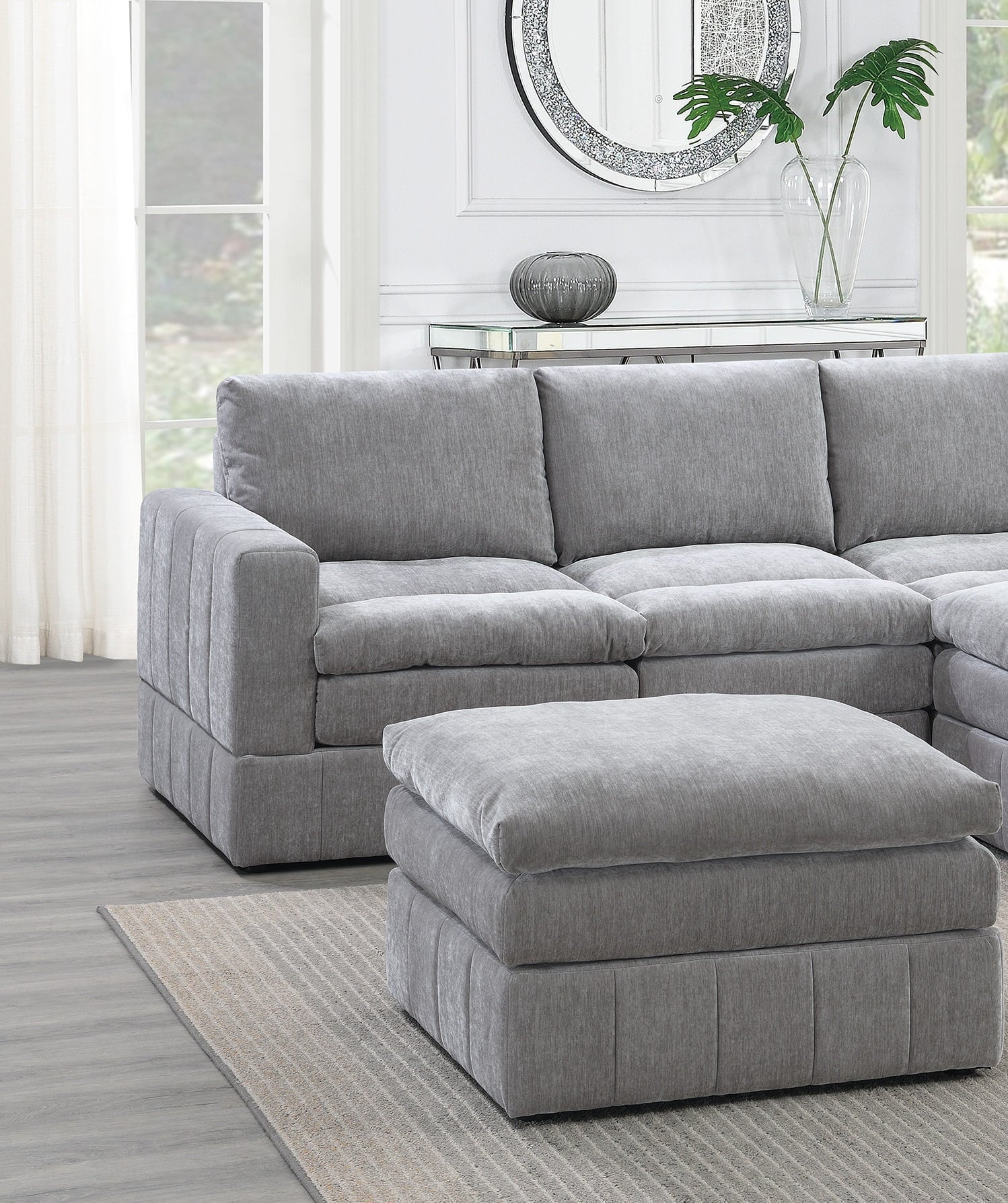 5Pc Modular Sectional Set with Ottoman V822