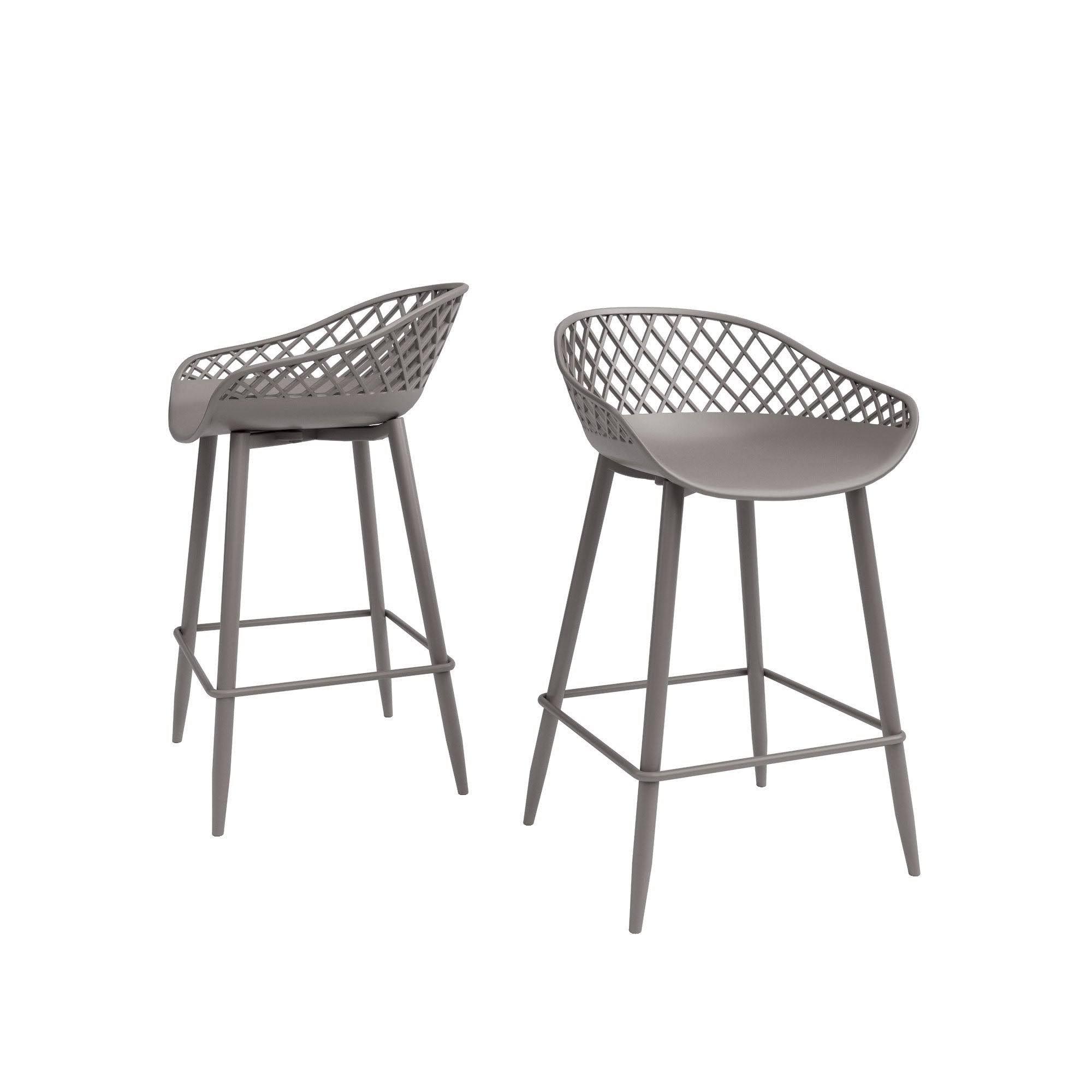 Warm Taupe Counter Stool Set of 2 D49114