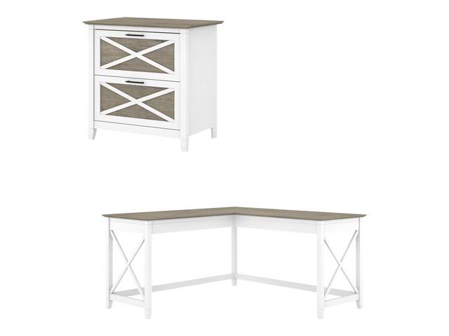 L-shaped Desk with 2-drawer lateral filing cabinet B535109