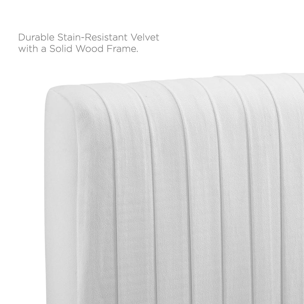White Performance Velvet King/California King Headboard A132