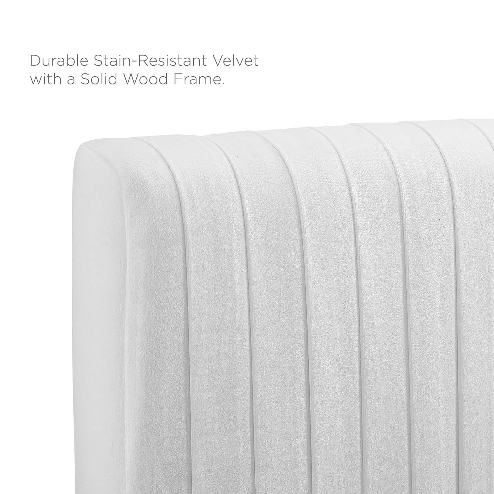 White Performance Velvet King/California King Headboard A132
