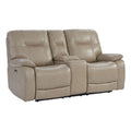 Tan Polyester/PU Power Console Loveseat G90420