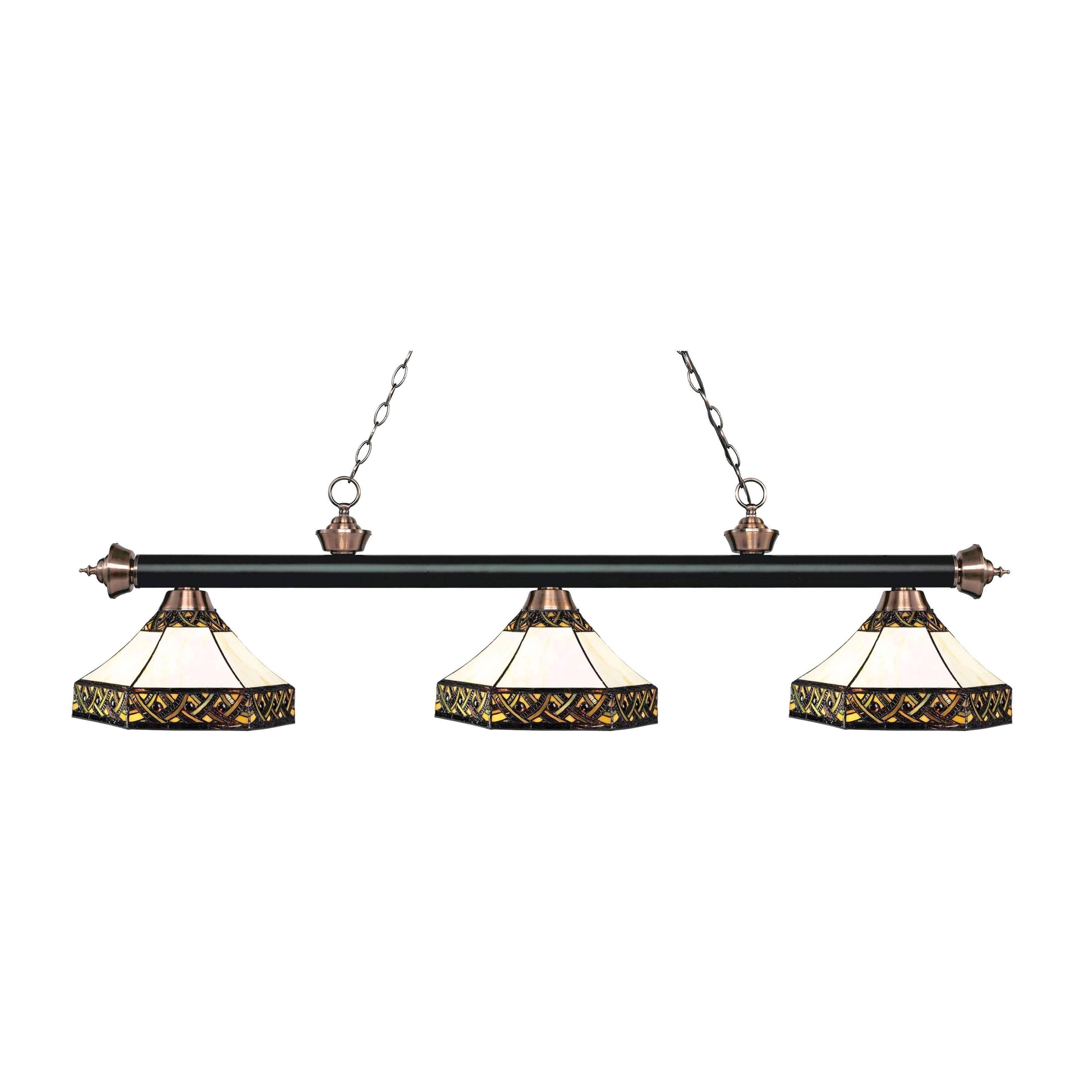 3 Light Billiard Light Matte Black Antique Copper Z3820