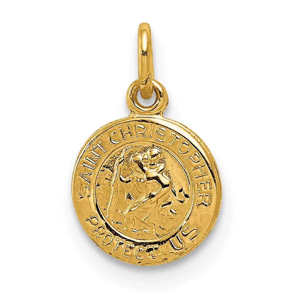 14k Yellow Gold Round Medal Pendant Y5776