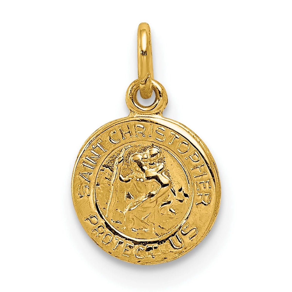 14k Yellow Gold Round Medal Pendant Y5776