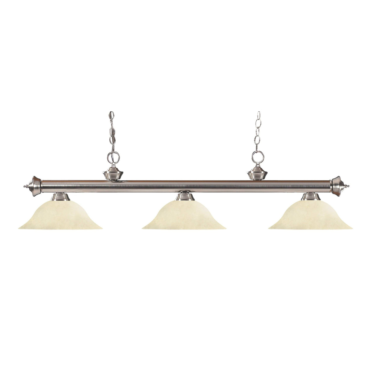 3 Light Brushed Nickel Island Billiard Light A5414