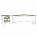 L-shaped Desk with 2-drawer lateral filing cabinet B535109