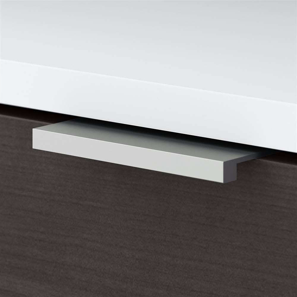 72w Desk with Drawers and Small Storage Cabinet Storm Gray/White L4800