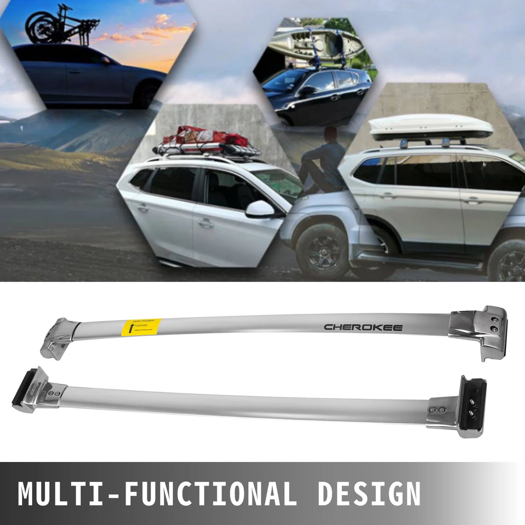 Silver Stainless Steel Roof Rack Cross Bar Pair B2478