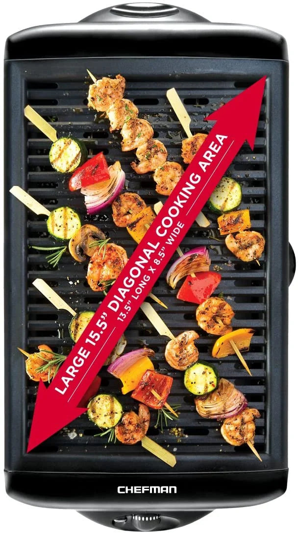 Black Electric Smokeless Indoor Grill with Non-Stick Cooking Surface X937