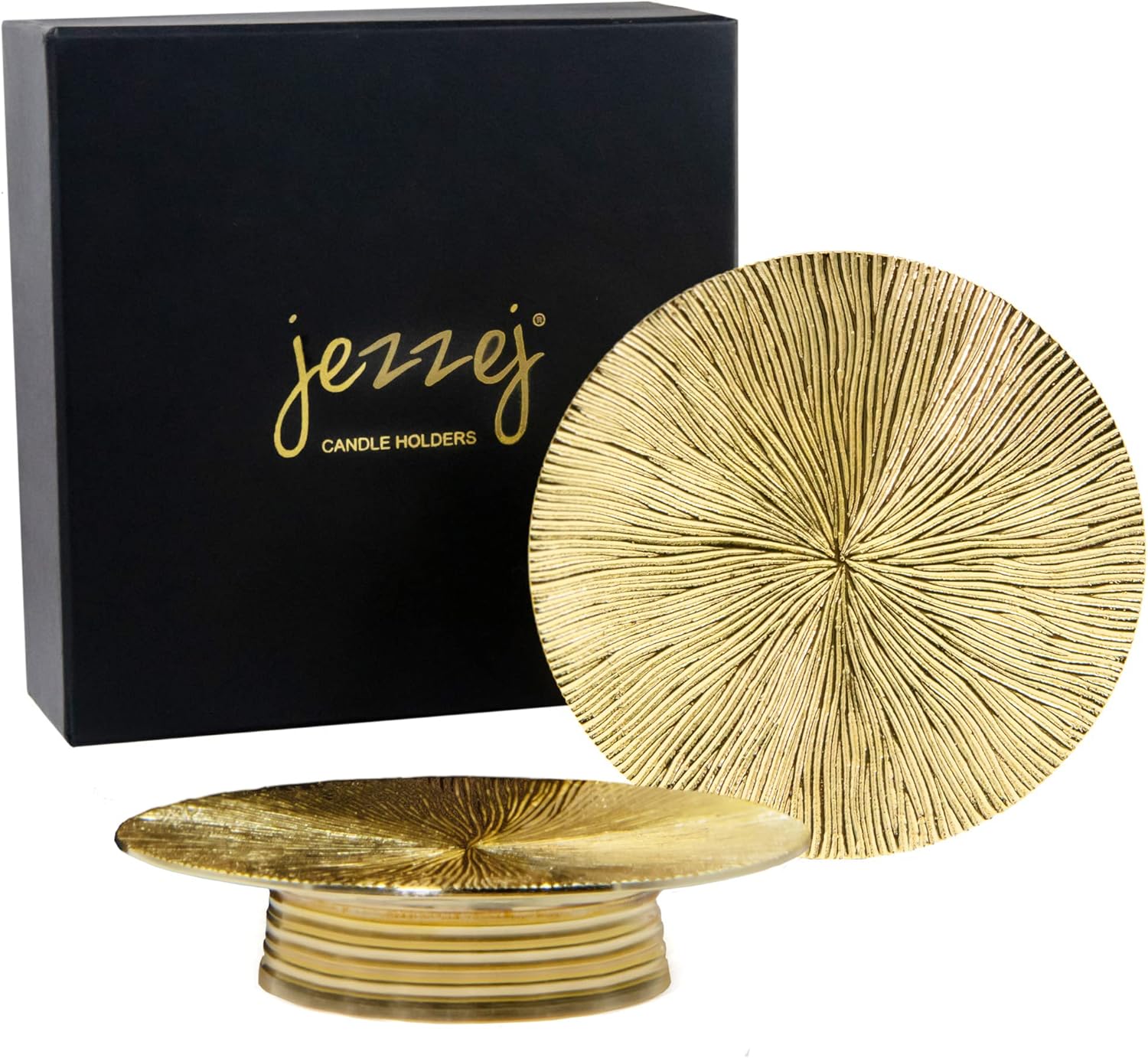 Gold Pillar Candle Holder Set of 2 Q840